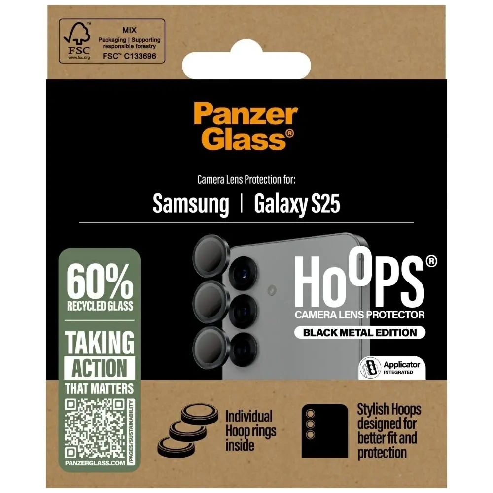 Hurtownia GSM - Tvrzené sklo na objektiv PanzerGlass Hoops Lens Protector pro Samsung Galaxy S25 černé - PZG801 - {ean13} - Hurt