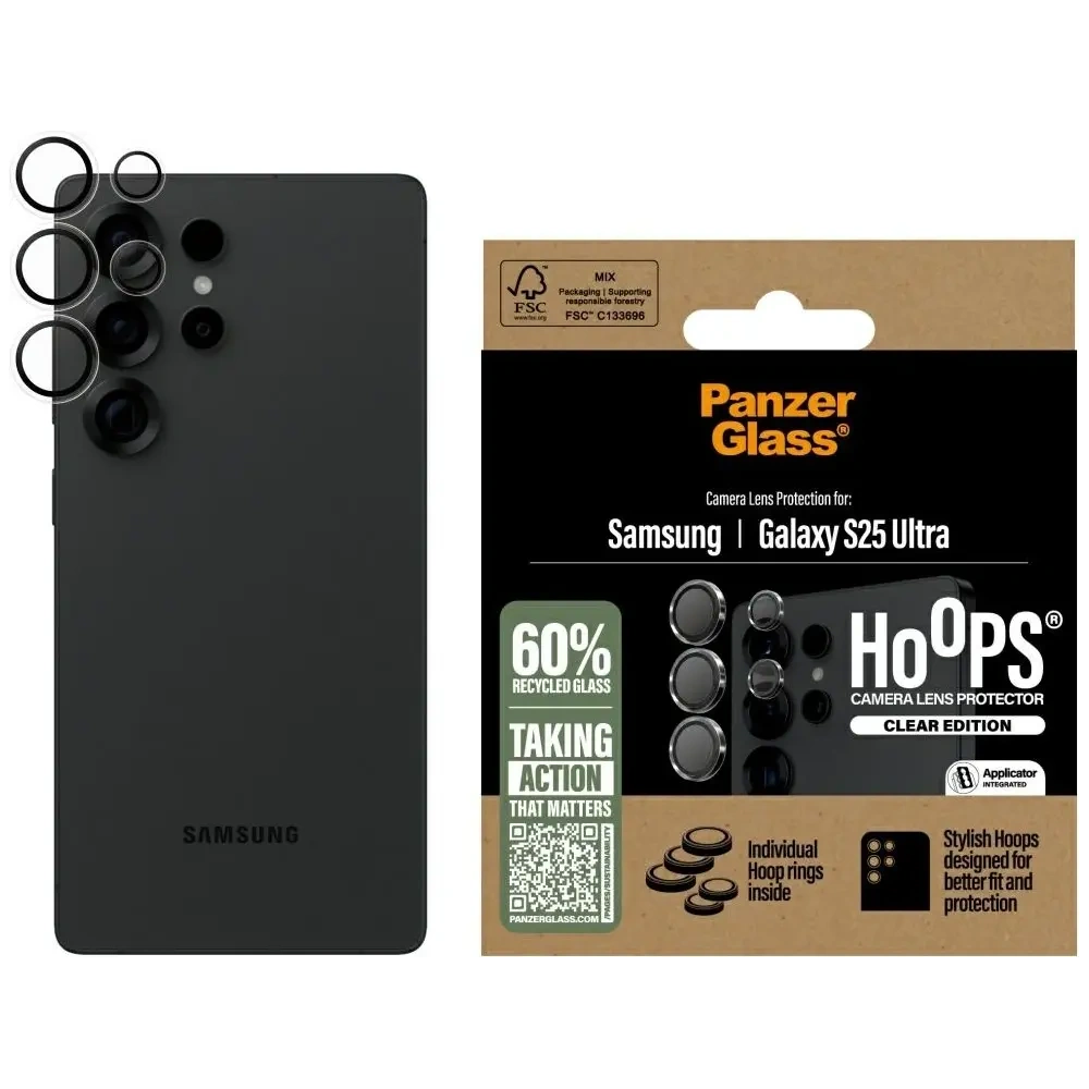 Hurtownia GSM - Tvrzené sklo na objektiv PanzerGlass Hoops Lens Protector pro Samsung Galaxy S25 Ultra průhledný - PZG804 - {ean13} - Hurt