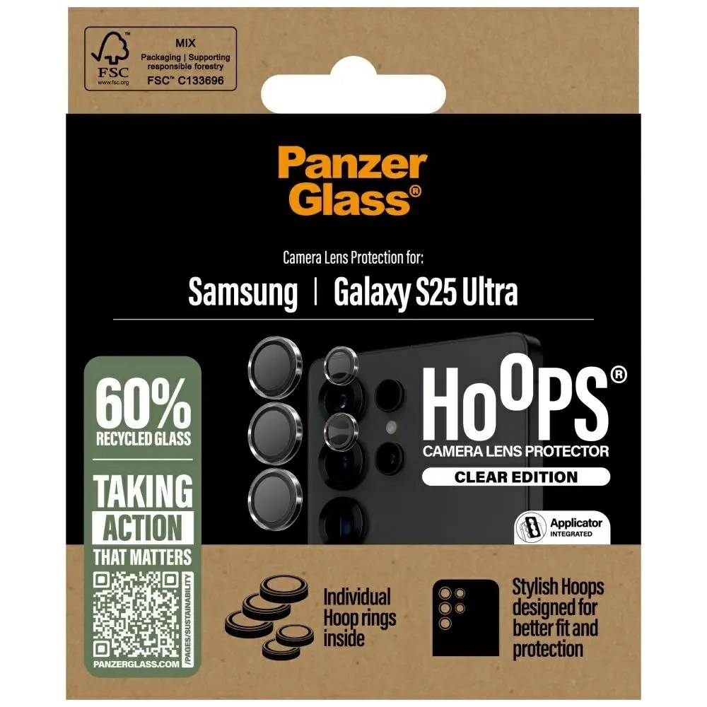 Hurtownia GSM - Tvrzené sklo na objektiv PanzerGlass Hoops Lens Protector pro Samsung Galaxy S25 Ultra průhledný - PZG804 - {ean13} - Hurt