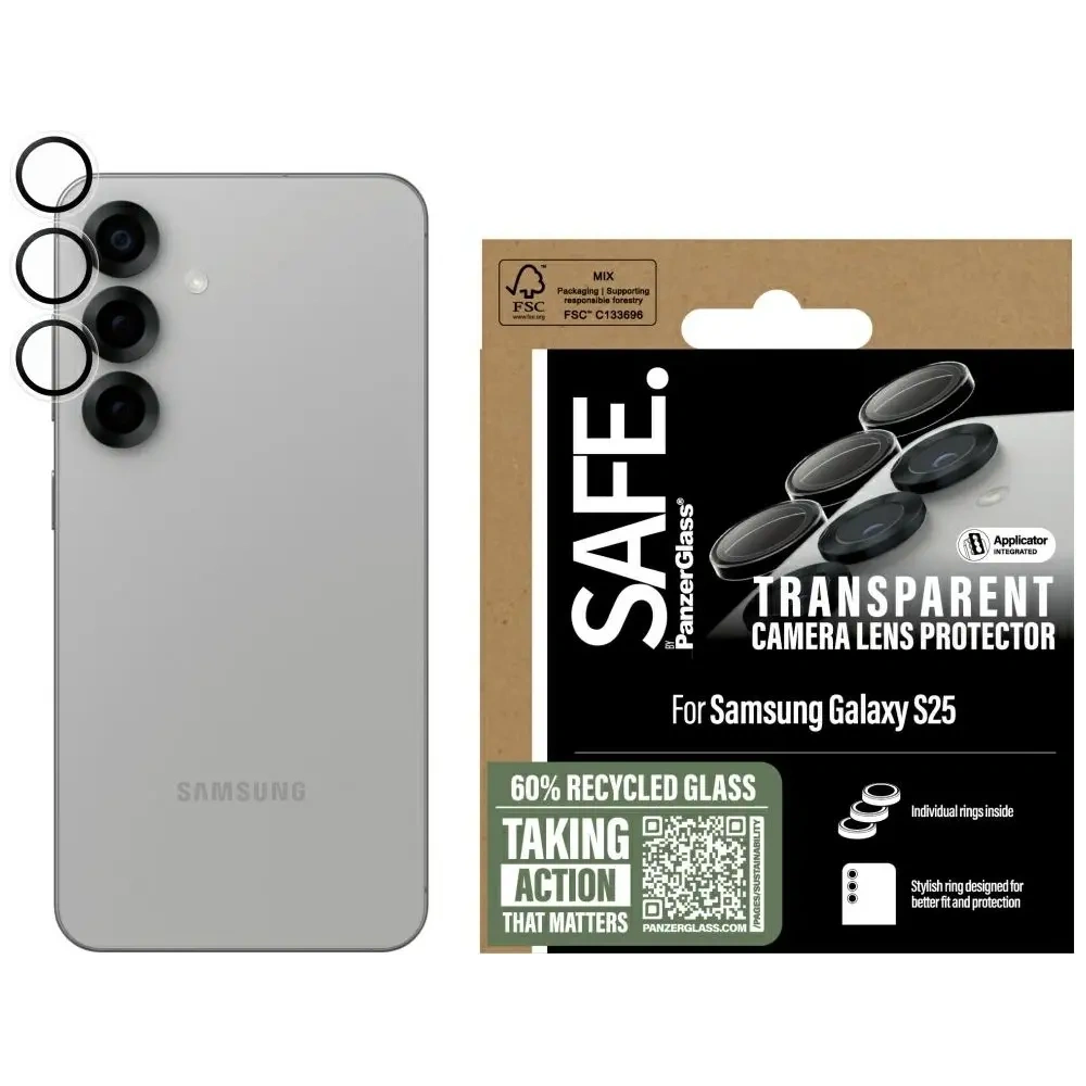 Hurtownia GSM - Szkło hartowane na obiektyw SAFE by PanzerGlass Rings Lens Protector do Samsung Galaxy S25 przezroczysty - PZG806 - {ean13} - Hurt