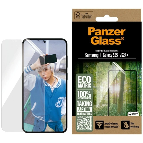 Szkło hartowane PanzerGlass Eco Matrix Ultra-Wide Fit do Samsung Galaxy S25+ Plus