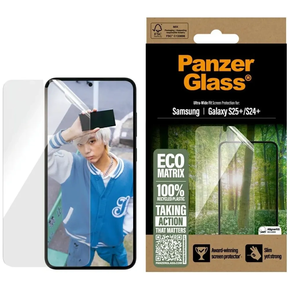 Hurtownia GSM - Szkło hartowane PanzerGlass Eco Matrix Ultra-Wide Fit do Samsung Galaxy S25+ Plus - PZG814 - {ean13} - Hurt