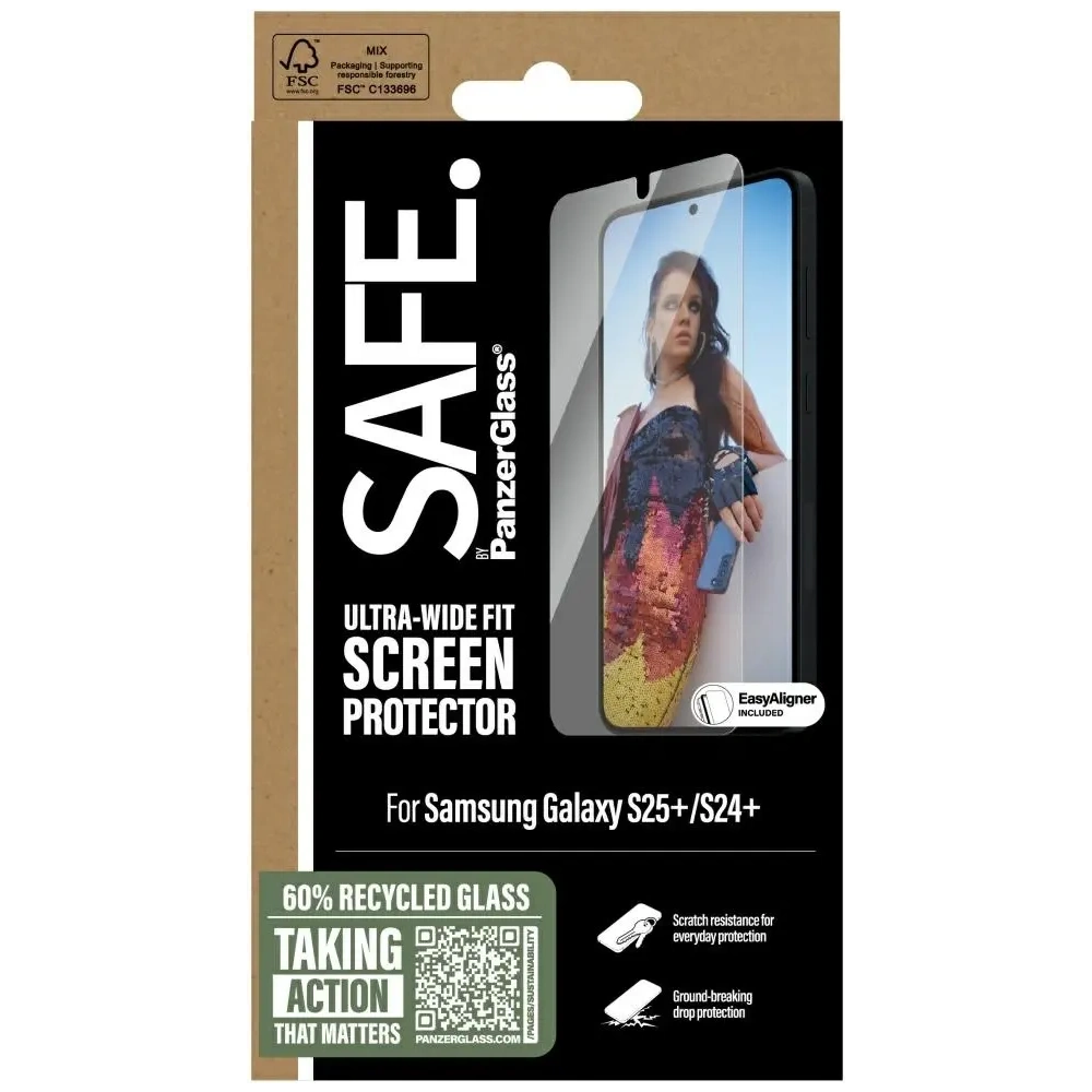 Hurtownia GSM - SAFE by PanzerGlass Ultra-Wide Fit Samsung Galaxy S25+ Plus - PZG820 - {ean13} - Hurt