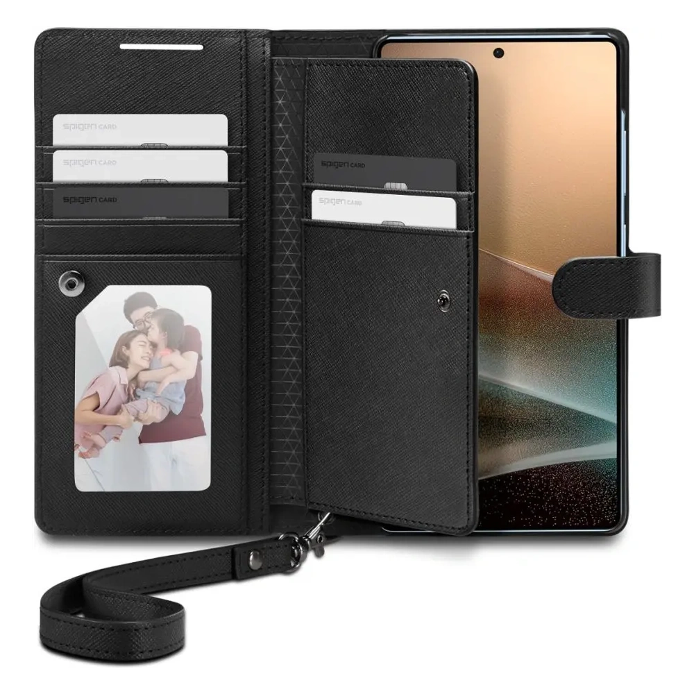 Wholesale Spigen Wallet S Samsung Galaxy S25 Ultra Black - SPN16655 - {ean13} - Hurt