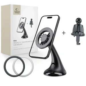 Hurtownia GSM - Magnetický držák do auta na palubní desku / okno / do mřížky Tech-Protect N56 Magnetic MagSafe Dashboard Unrg & Vent Car Mount Black - THP3896 - {ean13} - Hurt