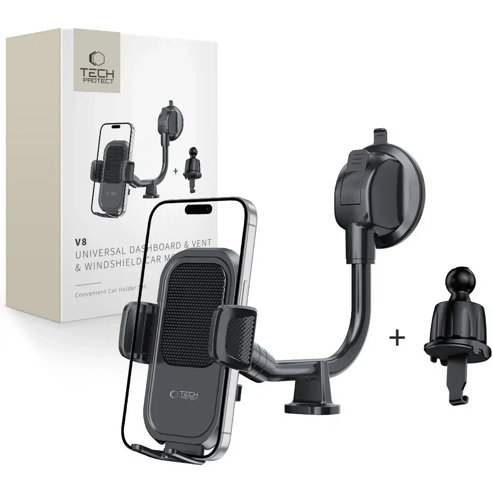 Hurtownia GSM - Tech-Protect V8 Universal Langarm Dashboard- & Windschutzscheibenhalterung Schwarz - THP3900 - {ean13} - Hurt