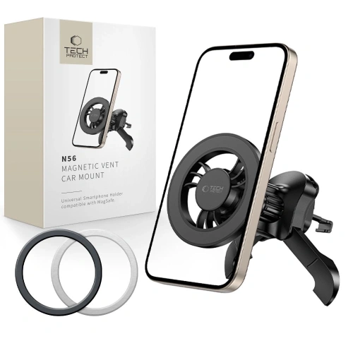 Magnetyczny uchwyt samochodowy do kratki Tech-Protect N56 Magnetic MagSafe Stable Vent Car Mount Black