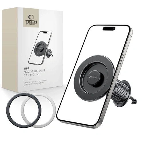 Magnetyczny uchwyt samochodowy do kratki Tech-Protect N58 Magnetic MagSafe Vent Car Mount Black