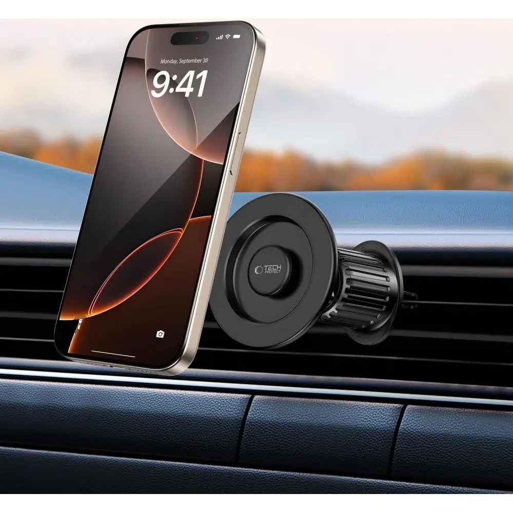 Hurtownia GSM - Magnetický držák do auta na mřížku Tech-Protect N58 Magnetic MagSafe Vent Car Mount Black - THP3903 - {ean13} - Hurt