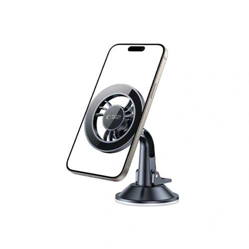 Magnetyczny uchwyt samochodowy na kokpit / szybę Tech-Protect N56 Magnetic MagSafe Dashboard Shrt Car Mount Black
