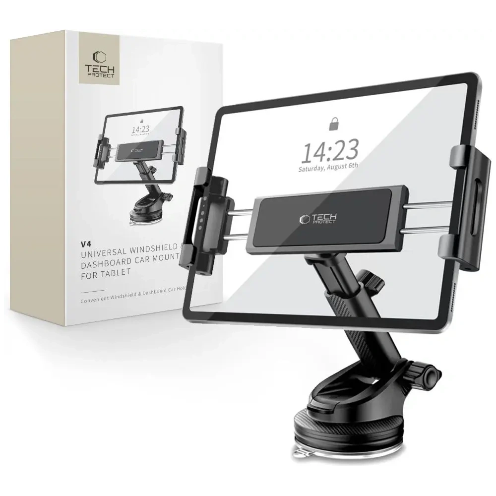 Hurtownia GSM - Uchwyt samochodowy na kokpit / szybę / do kratki do tableta Tech-Protect V4 Universal Windshield & Dashboard Car Mount For Tablet Black - THP3905 - {ean13} - Hurt