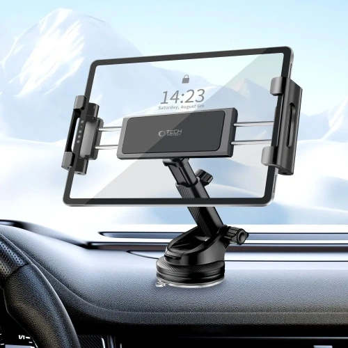 Uchwyt samochodowy na kokpit / szybę / do kratki do tableta Tech-Protect V4 Universal Windshield & Dashboard Car Mount For Tablet Black