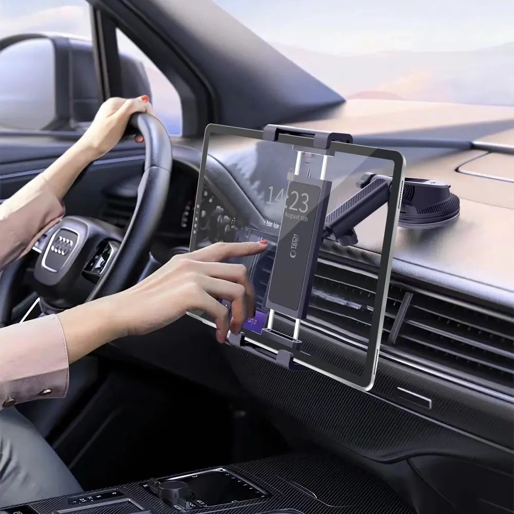 Hurtownia GSM - Uchwyt automobilový na palubní desku / sklo / do mřížky pro tablet Tech-Protect V4 Univerzální držák na tablet na čelní sklo a palubní desku černý - THP3905 - {ean13} - Hurt