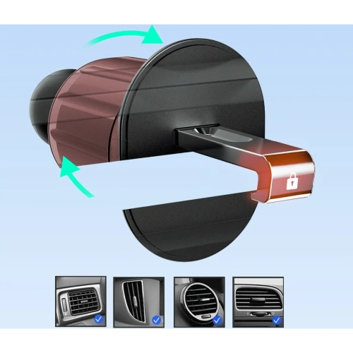 Uchwyt samochodowy do kratki Dudao F2+ zaciskowy czarny