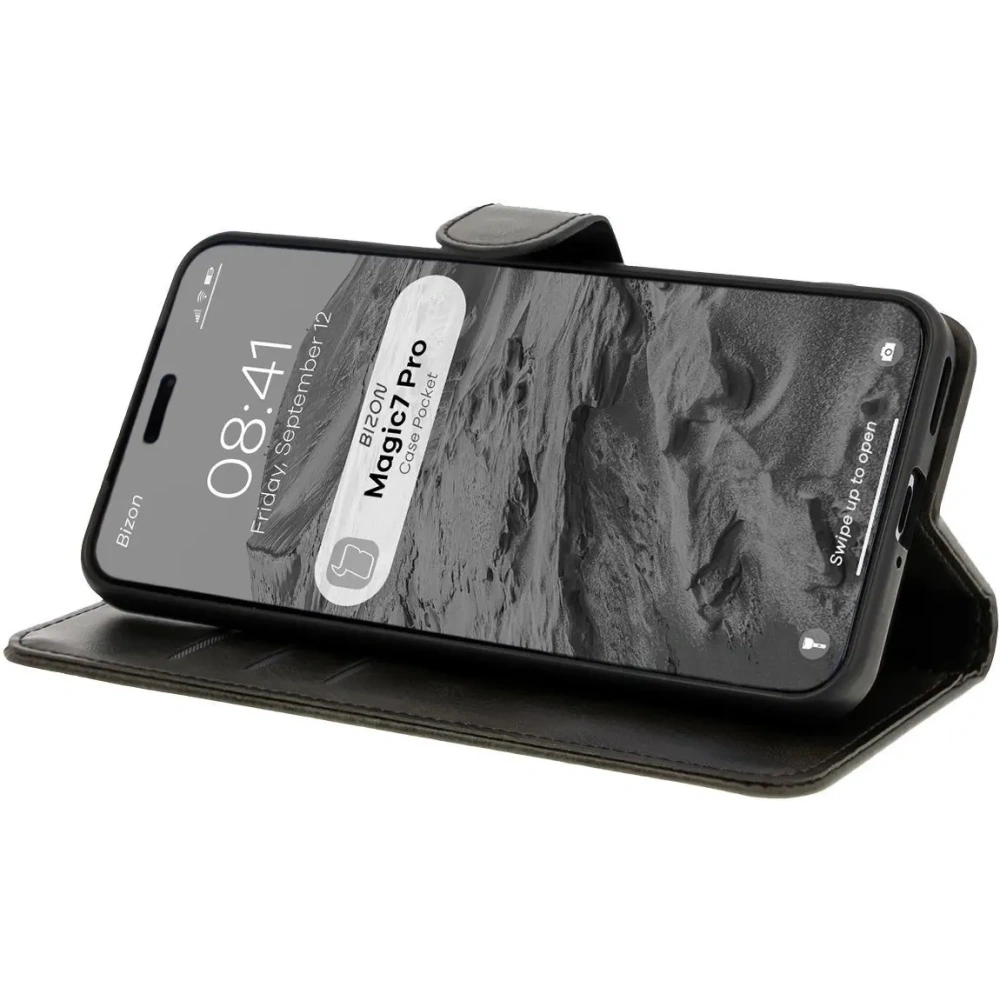 Hurtownia GSM - Etui z klapką Bizon Case Pocket do Honor Magic7 Pro czarne - BIZ8345 - {ean13} - Hurt