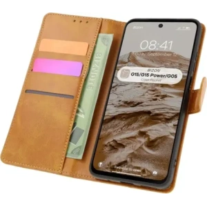 Hurtownia GSM - Etui z klapką Bizon Case Pocket do Motorola Moto G15 / G15 Power / G05 hnědé - BIZ8347 - {ean13} - Hurt