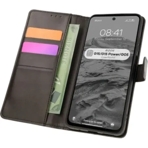 Hurtownia GSM - Bizon tok zseb Motorola Moto G15 / G15 Power / G05 fekete - BIZ8348 - {ean13} - Hurt