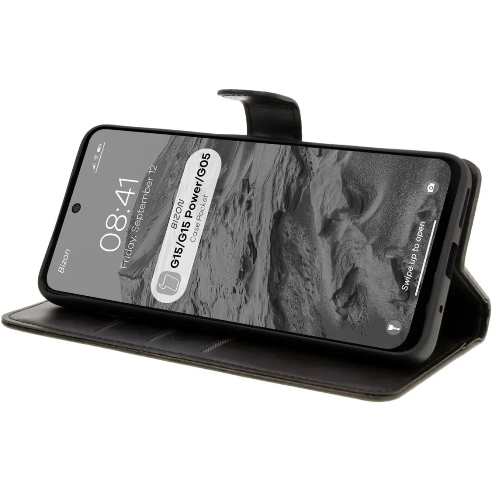 Hurtownia GSM - Etui z klapką Bizon Case Pocket do Motorola Moto G15 / G15 Power / G05 czarne - BIZ8348 - {ean13} - Hurt