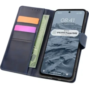 Hurtownia GSM - Etui z klapką Bizon Case Pocket do Motorola Moto G15 / G15 Power / G05 tmavě modré - BIZ8349 - {ean13} - Hurt