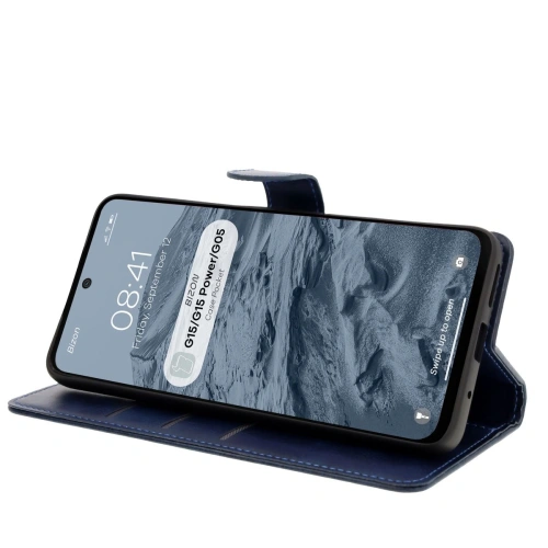 Etui z klapką Bizon Case Pocket do Motorola Moto G15 / G15 Power / G05 granatowe