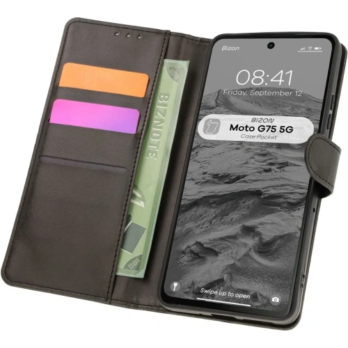 Etui z klapką Bizon Case Pocket do Motorola Moto G75 5G czarne