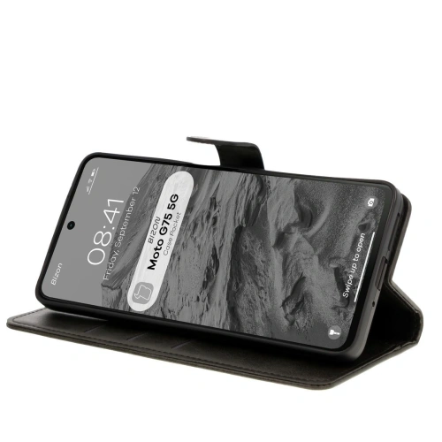 Etui z klapką Bizon Case Pocket do Motorola Moto G75 5G czarne