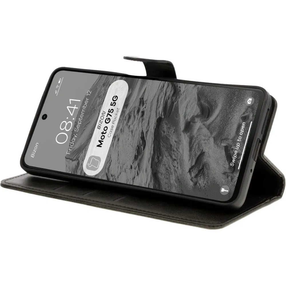 Hurtownia GSM - Etui z klapką Bizon Case Pocket do Motorola Moto G75 5G czarne - BIZ8351 - {ean13} - Hurt