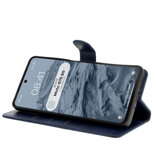 Etui z klapką Bizon Case Pocket do Motorola Moto G75 5G granatowe