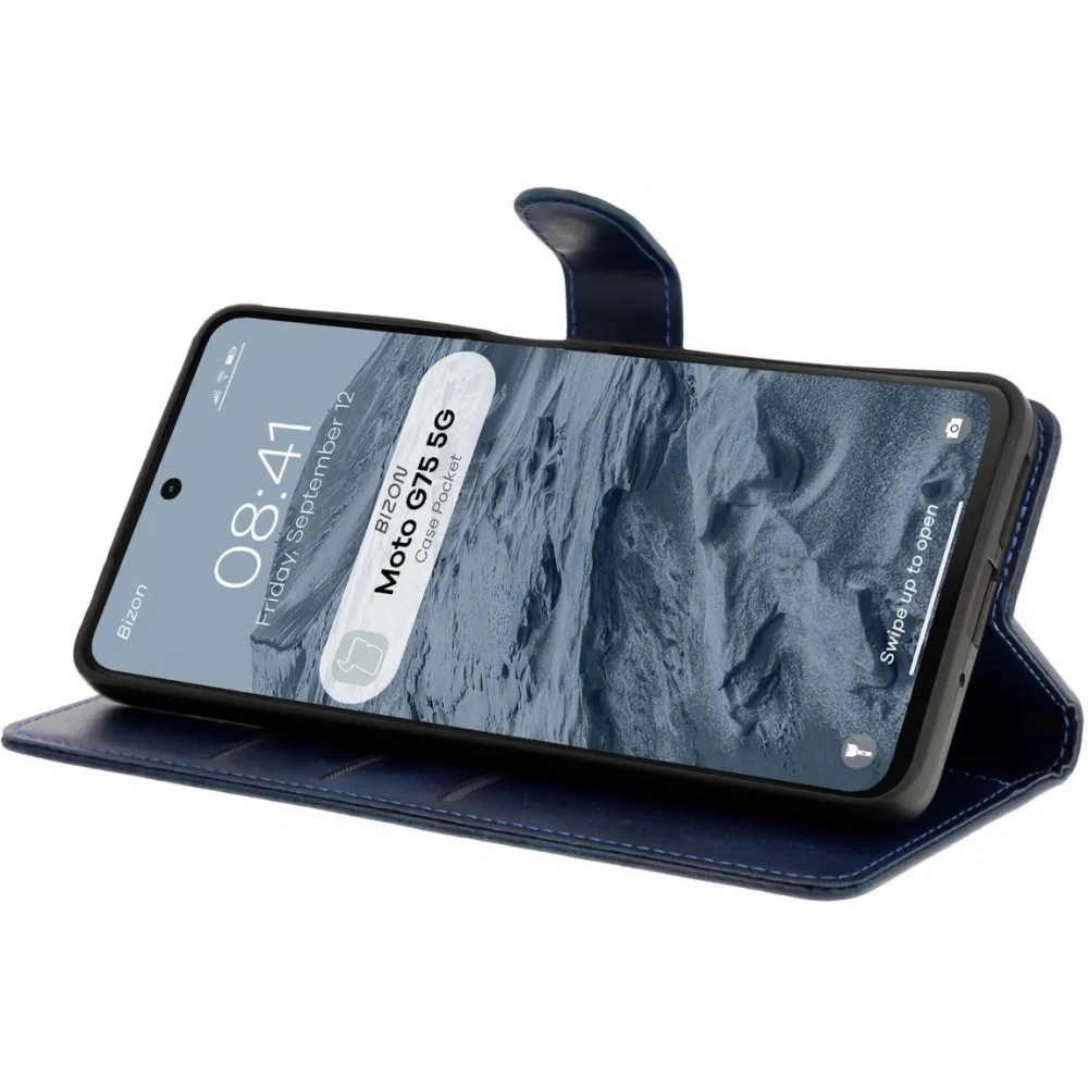 Hurtownia GSM - Bizon tok zsebes Motorola Moto G75 5G sötétkék - BIZ8352 - {ean13} - Hurt