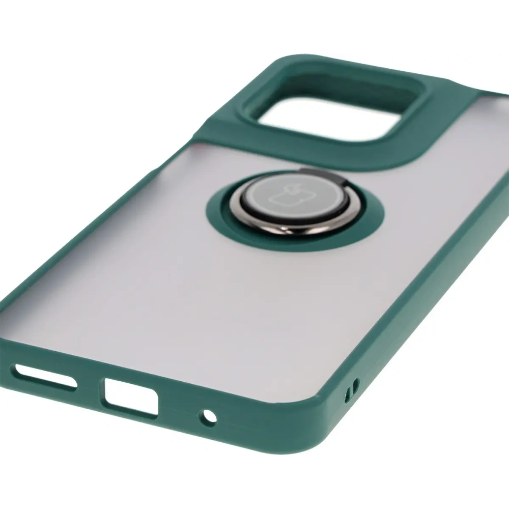 Wholesale Bizon Case Hybrid Ring Motorola Moto G15 / G15 Power smoky with a dark green frame - BIZ8353 - {ean13} - Hurt
