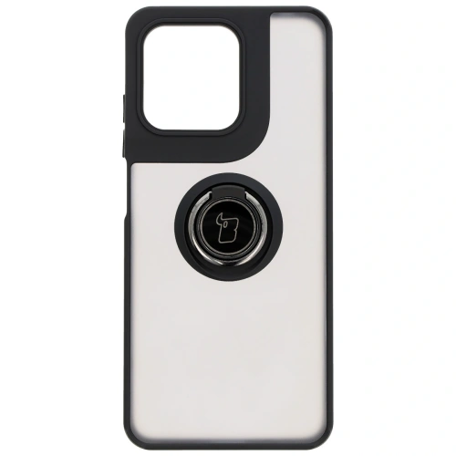 Etui z uchwytem na palec Bizon Case Hybrid Ring do Motorola Moto G15 / G15 Power przydymione z czarną ramką
