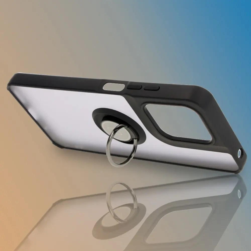 Wholesale Bizon Case Hybrid Ring Motorola Moto G15 / G15 Power smoky with a black frame - BIZ8354 - {ean13} - Hurt