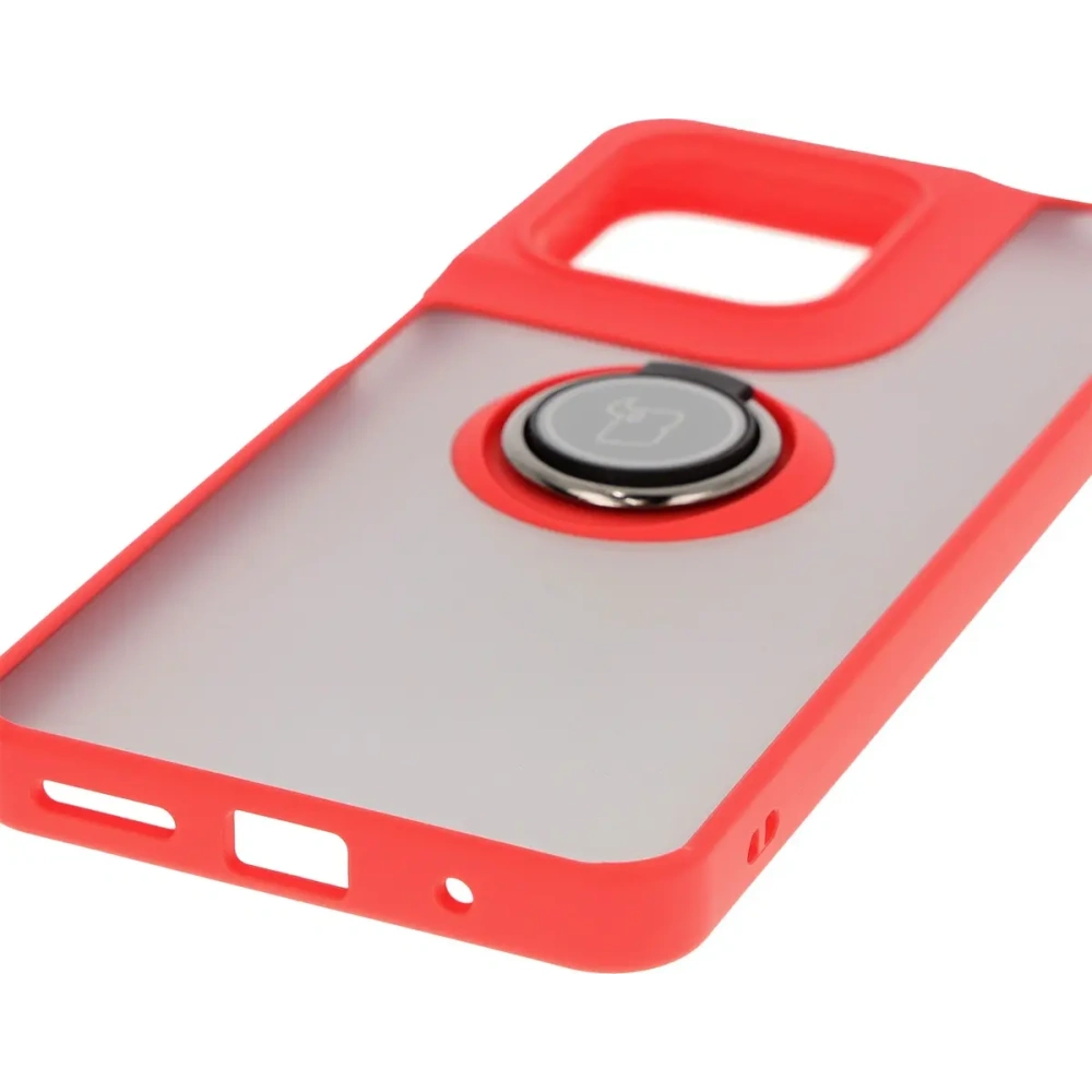 Hurtownia GSM - Bizon Case Hybrid Ring Motorola Moto G15 / G15 Power füstös piros kerettel - BIZ8355 - {ean13} - Hurt