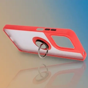 Hurtownia GSM - Etui s úchopem na prst Bizon Case Hybrid Ring pro Motorola Moto G15 / G15 Power kouřové s červeným rámečkem - BIZ8355 - {ean13} - Hurt