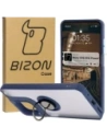 Bizon Case Hybrid Ring Motorola Moto G15 / G15 Power rauchig mit einem dunkelblauen Rahmen
