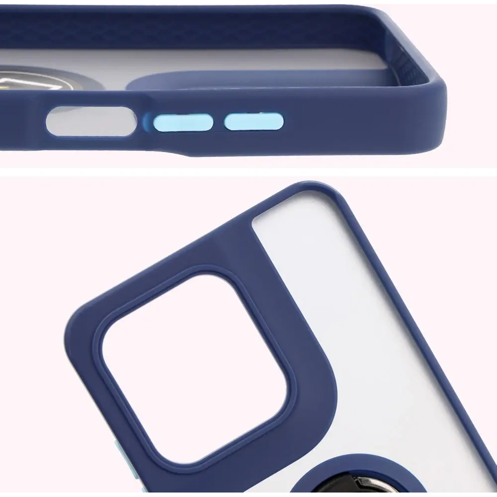 Wholesale Bizon Case Hybrid Ring Motorola Moto G15 / G15 Power smoky with a dark blue frame - BIZ8356 - {ean13} - Hurt