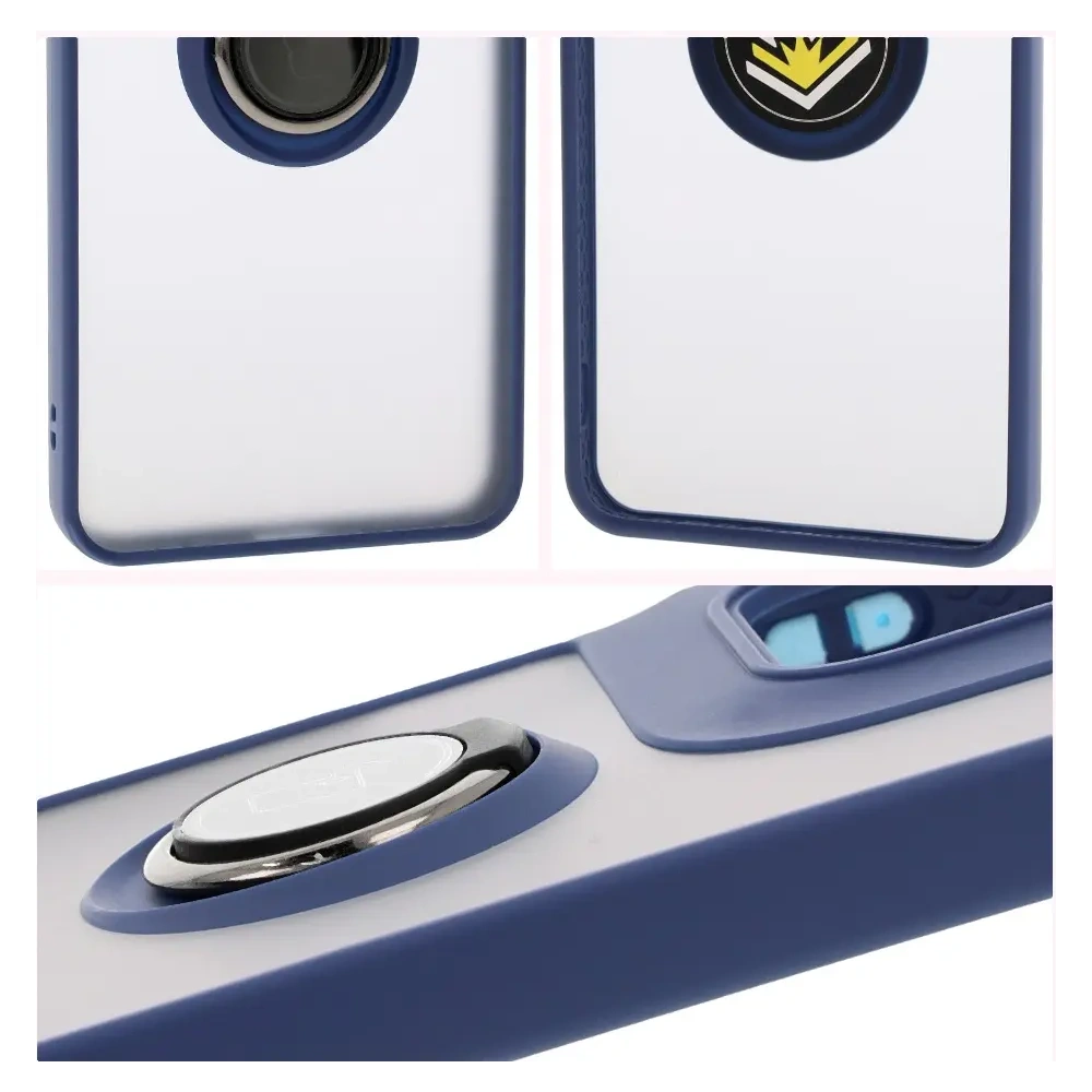 Wholesale Bizon Case Hybrid Ring Motorola Moto G15 / G15 Power smoky with a dark blue frame - BIZ8356 - {ean13} - Hurt