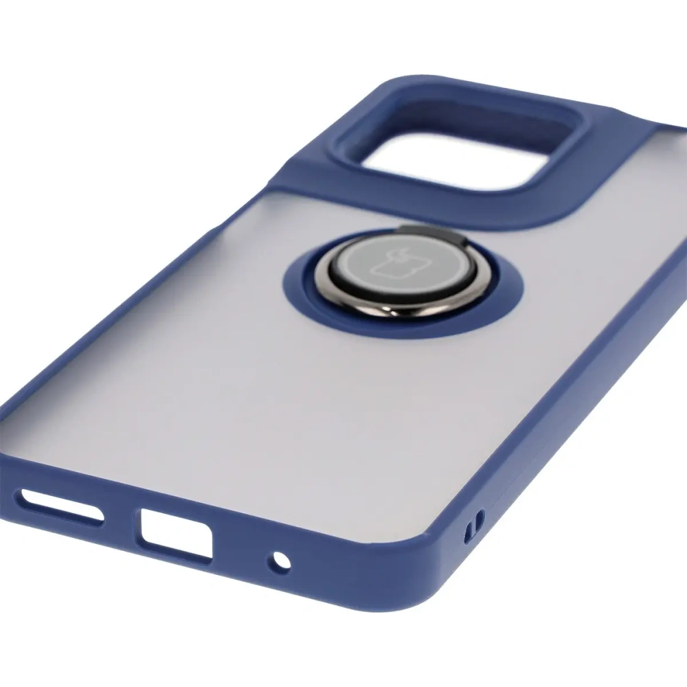 Wholesale Bizon Case Hybrid Ring Motorola Moto G15 / G15 Power smoky with a dark blue frame - BIZ8356 - {ean13} - Hurt