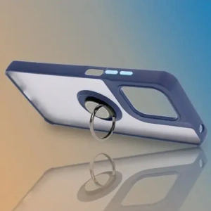Hurtownia GSM - Etui s úchytem na prst Bizon Case Hybrid Ring pro Motorola Moto G15 / G15 Power kouřové s modrým rámem - BIZ8356 - {ean13} - Hurt