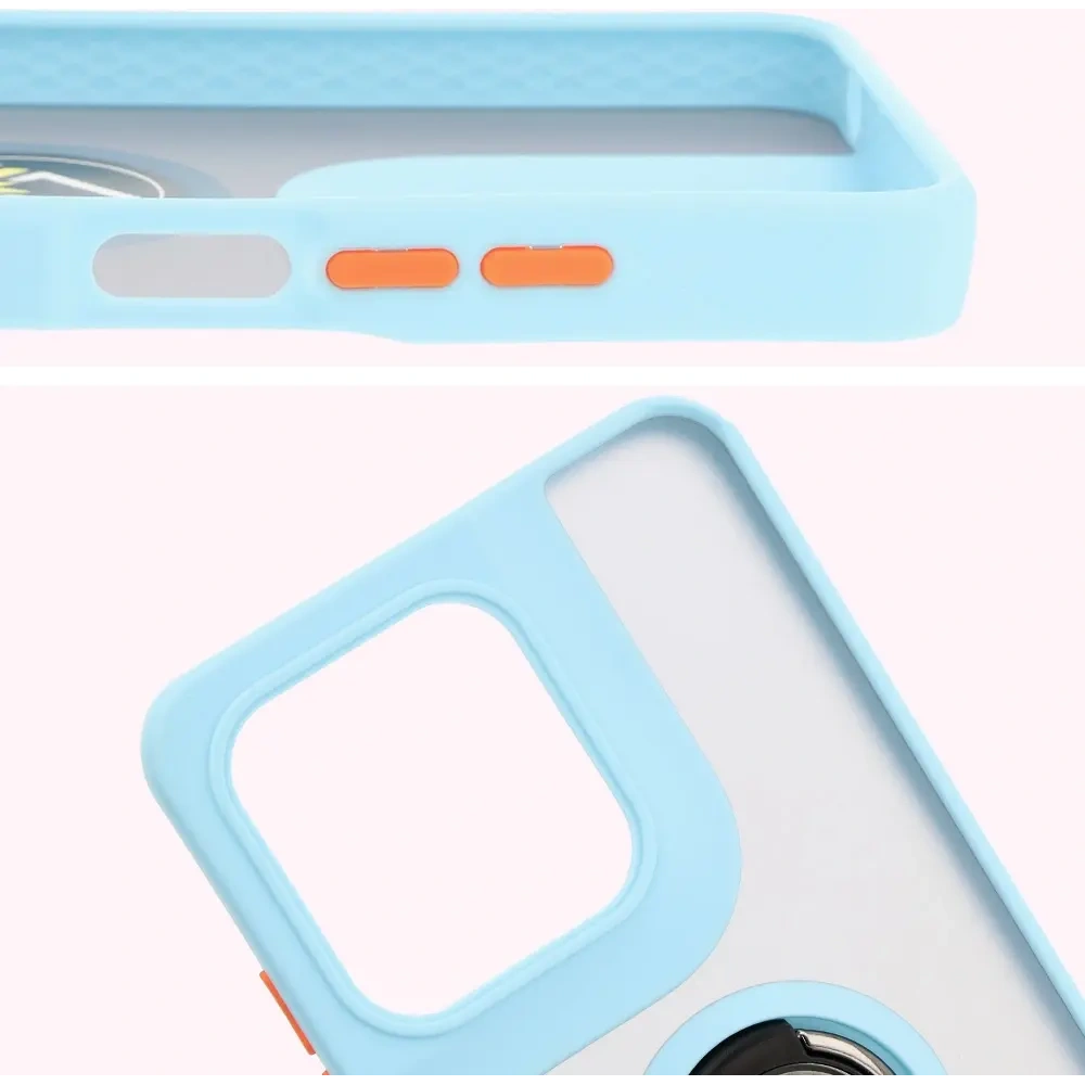 Hurtownia GSM - Bizon Case Hybrid Ring Motorola Moto G15 / G15 Power rauchig mit einem hellblauen Rahmen - BIZ8357 - {ean13} - Hurt