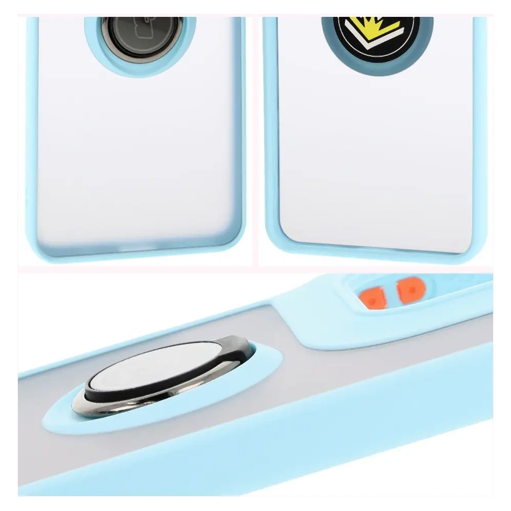 Wholesale Bizon Case Hybrid Ring Motorola Moto G15 / G15 Power smoky with a light blue frame - BIZ8357 - {ean13} - Hurt