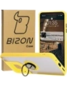Bizon Case Hybrid Ring Motorola Moto G15 / G15 Power rauchig mit einem gelben Rahmen
