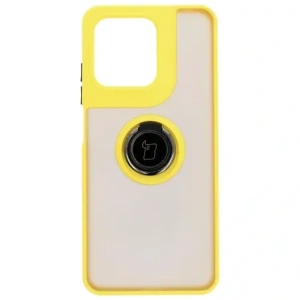 Hurtownia GSM - Etui s úchytem na prst Bizon Case Hybrid Ring pro Motorola Moto G15 / G15 Power kouřové se žlutým rámečkem - BIZ8358 - {ean13} - Hurt