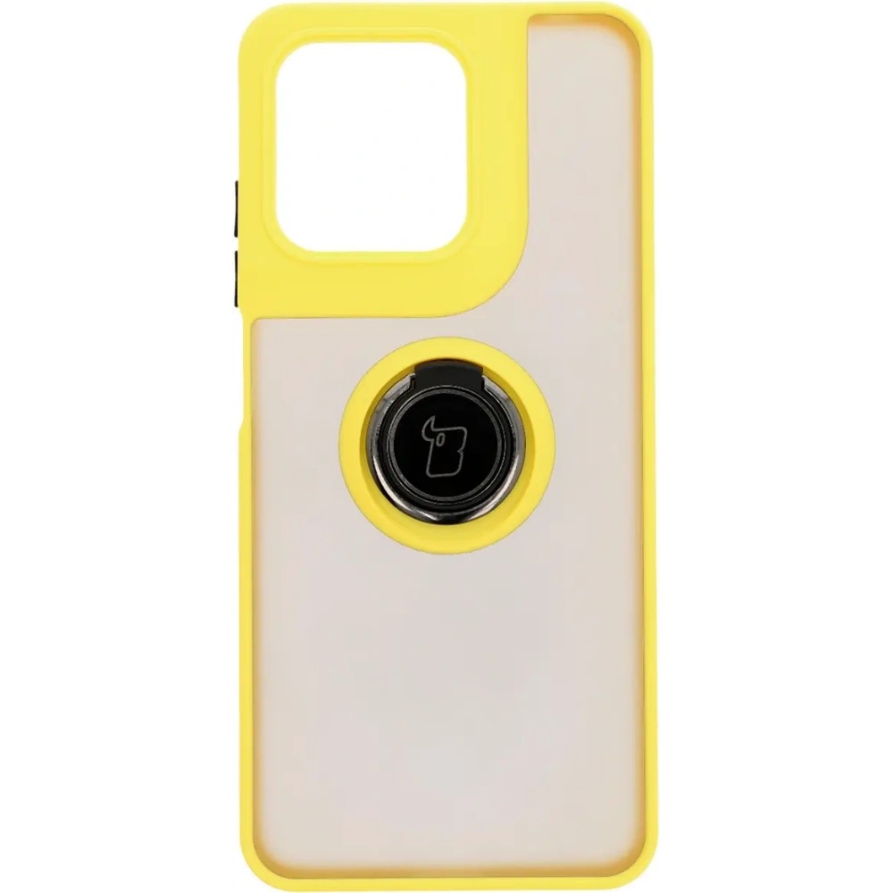 Wholesale Bizon Case Hybrid Ring Motorola Moto G15 / G15 Power smoky with a yellow frame - BIZ8358 - {ean13} - Hurt