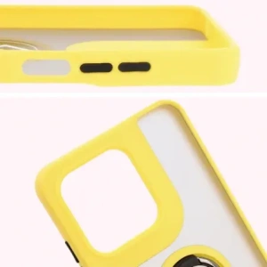 Hurtownia GSM - Etui s úchytem na prst Bizon Case Hybrid Ring pro Motorola Moto G15 / G15 Power kouřové se žlutým rámečkem - BIZ8358 - {ean13} - Hurt