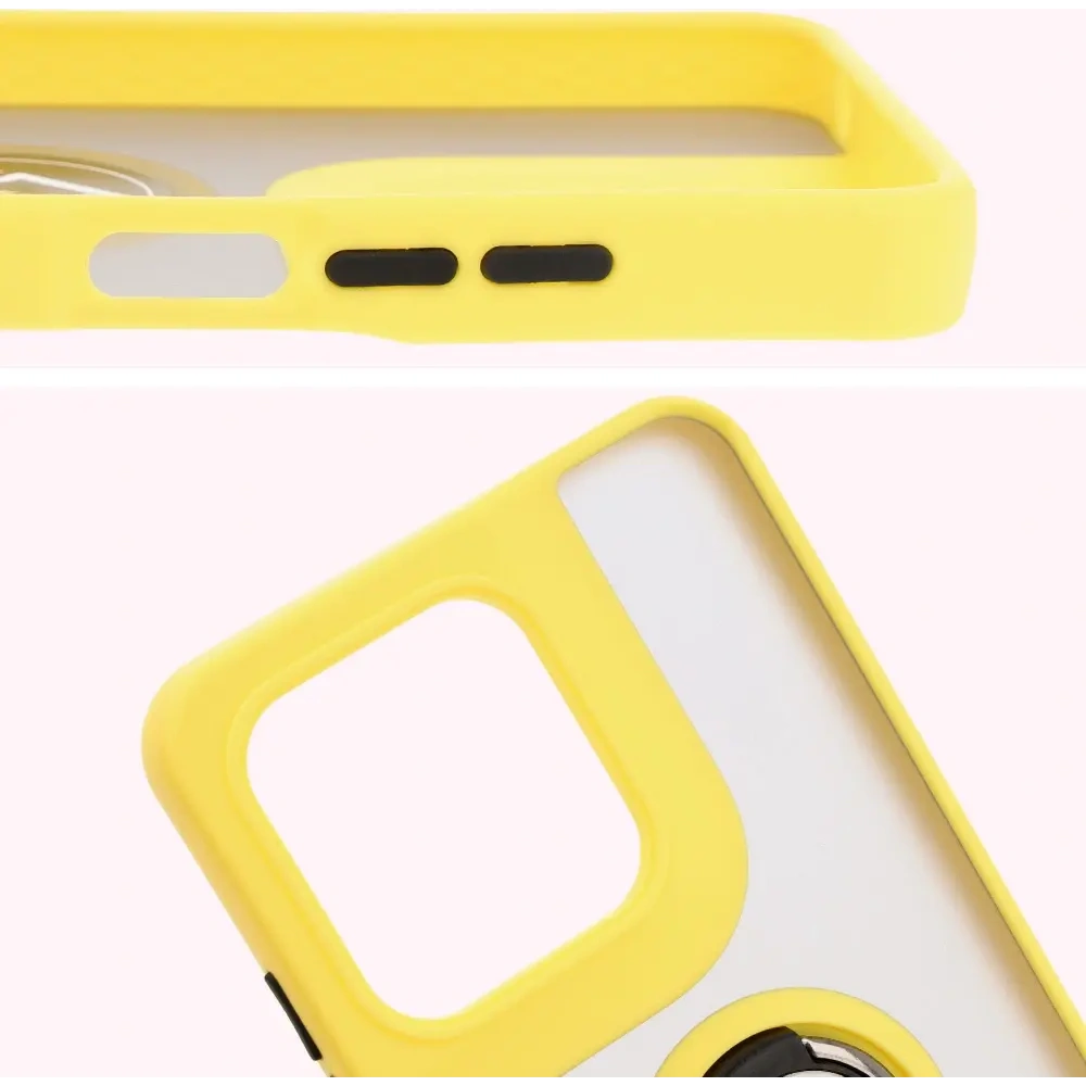 Wholesale Bizon Case Hybrid Ring Motorola Moto G15 / G15 Power smoky with a yellow frame - BIZ8358 - {ean13} - Hurt