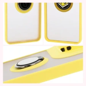 Hurtownia GSM - Etui s úchytem na prst Bizon Case Hybrid Ring pro Motorola Moto G15 / G15 Power kouřové se žlutým rámečkem - BIZ8358 - {ean13} - Hurt