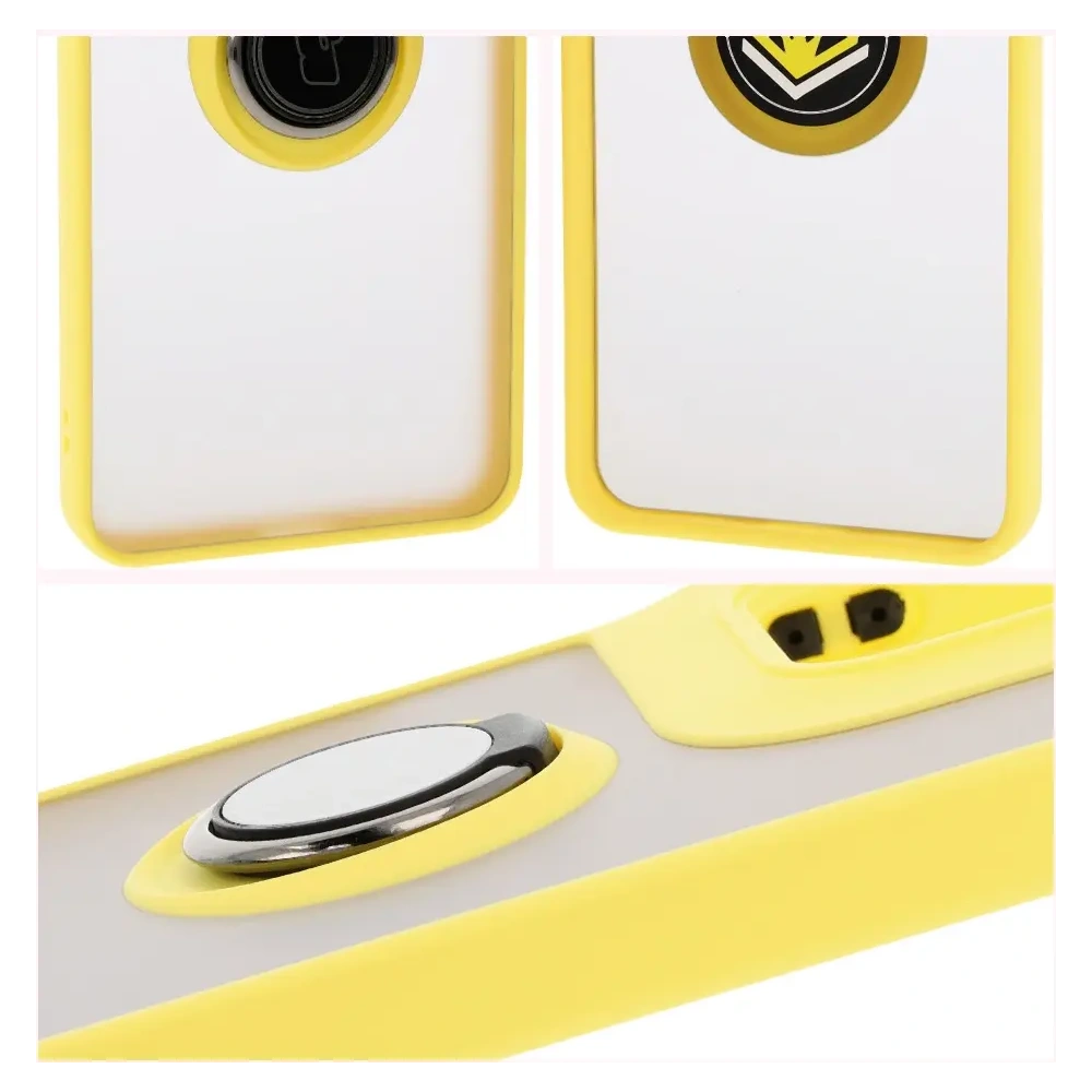 Wholesale Bizon Case Hybrid Ring Motorola Moto G15 / G15 Power smoky with a yellow frame - BIZ8358 - {ean13} - Hurt
