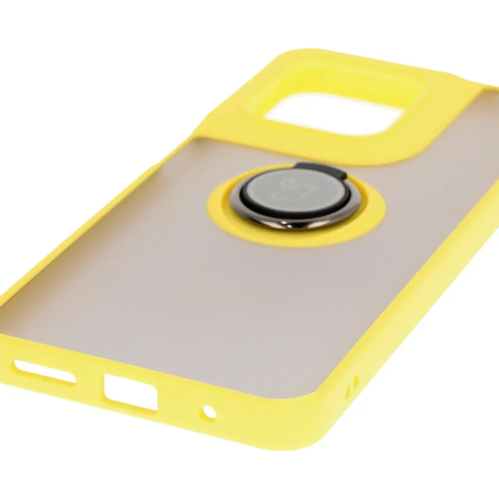Wholesale Bizon Case Hybrid Ring Motorola Moto G15 / G15 Power smoky with a yellow frame - BIZ8358 - {ean13} - Hurt