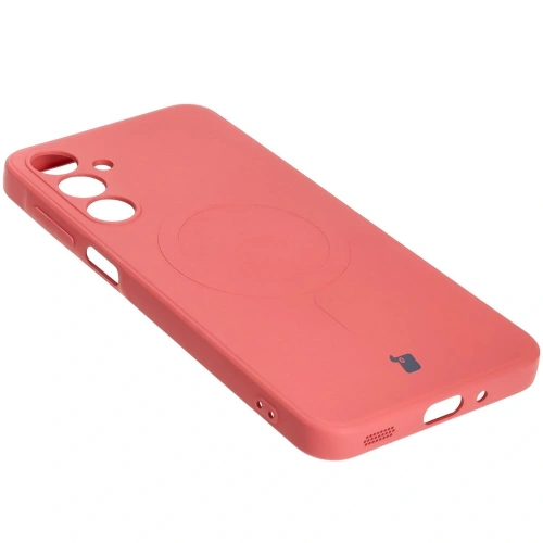 Silikonowe etui z pierścieniem magnetycznym Bizon Case Silicone Magnetic Sq do Samsung Galaxy A16 4G / 5G brudnoróżowe